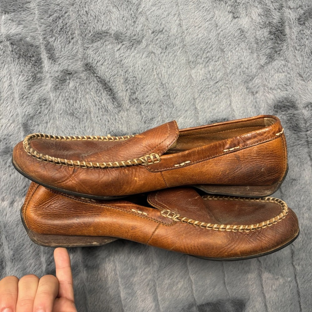Frye Lewis Venetian Cognac Brown Leather Driving Loafers Mens 11.5 3480259-COG